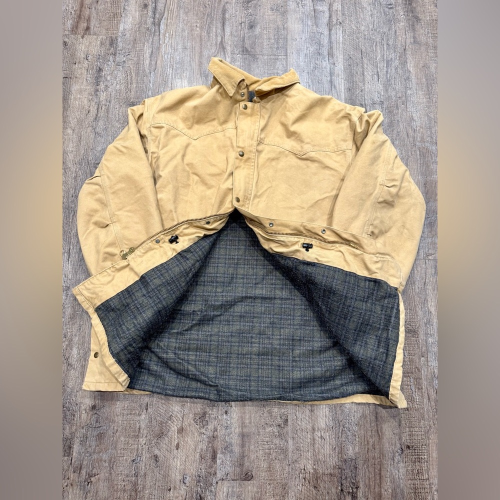 Vintage Carhartt C52 Blanket Lined Tan Canvas Chore Work Jacket Coat | 4XL Tall - Picture 2 of 7